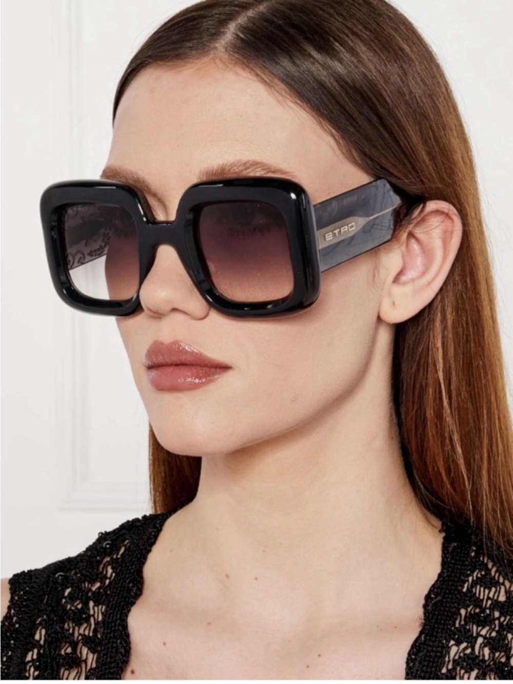 Etro Black Square Gradient Women's Sunglasses - Picture 1 of 13